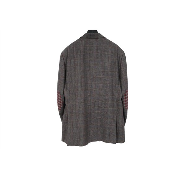 Etro Mens Houndstooth Jacket Size XL IT 56 Gray Wool Blazer Single Breasted Coat - Picture 2 of 15